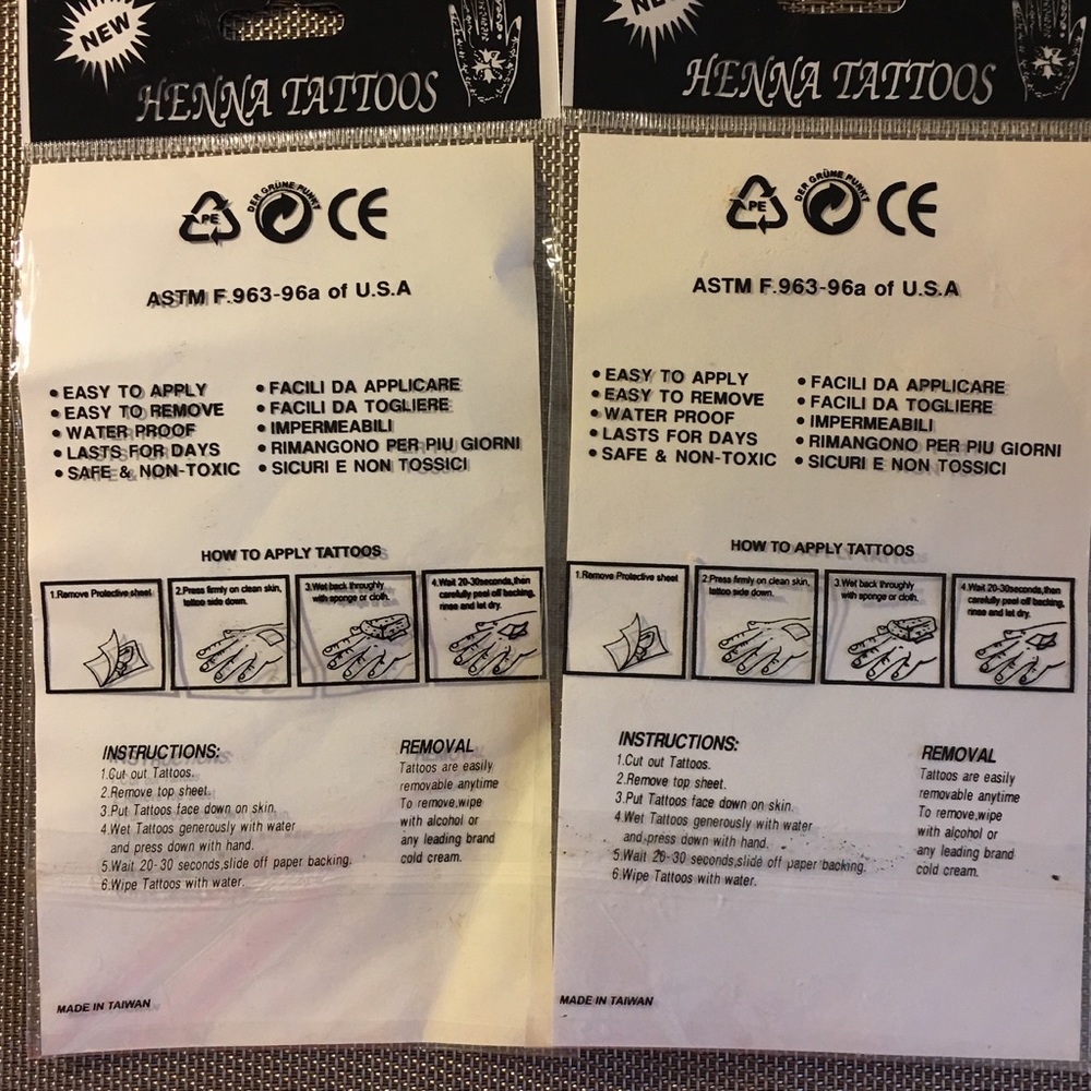 NWT - Henna Temporary Tattoos - Picture 6 of 8
